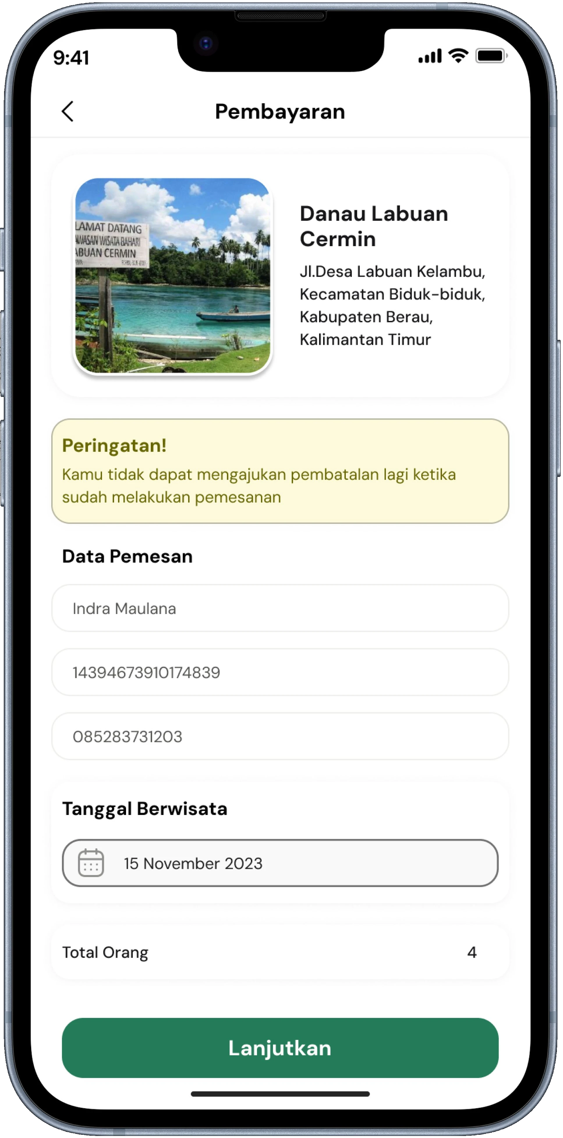 Booking Step 2