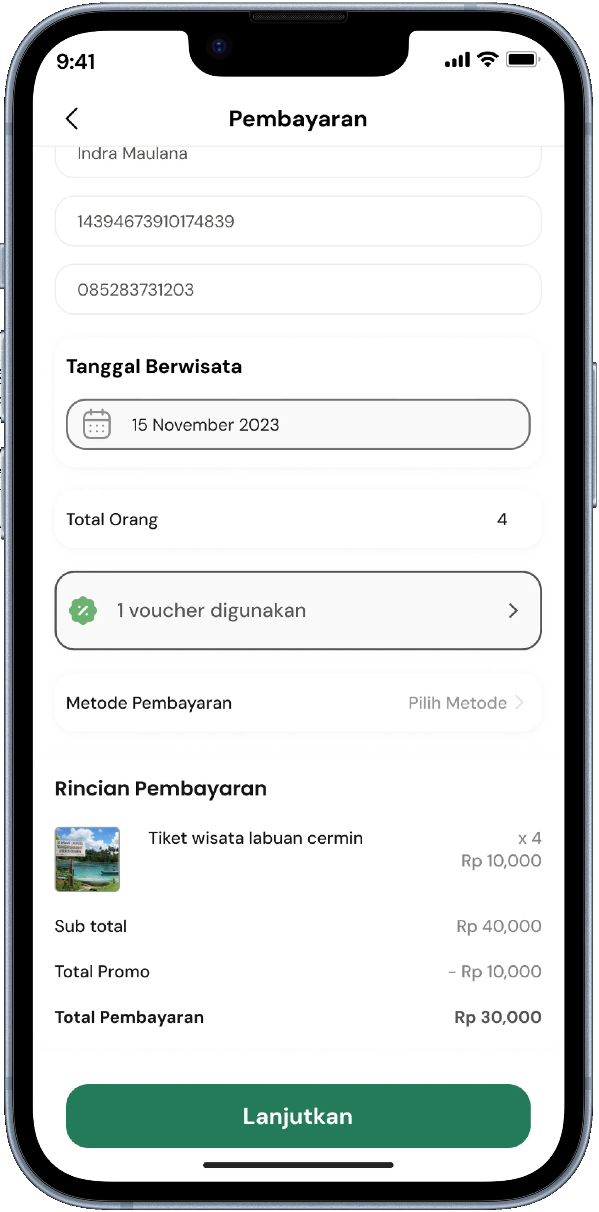 Booking Step 3