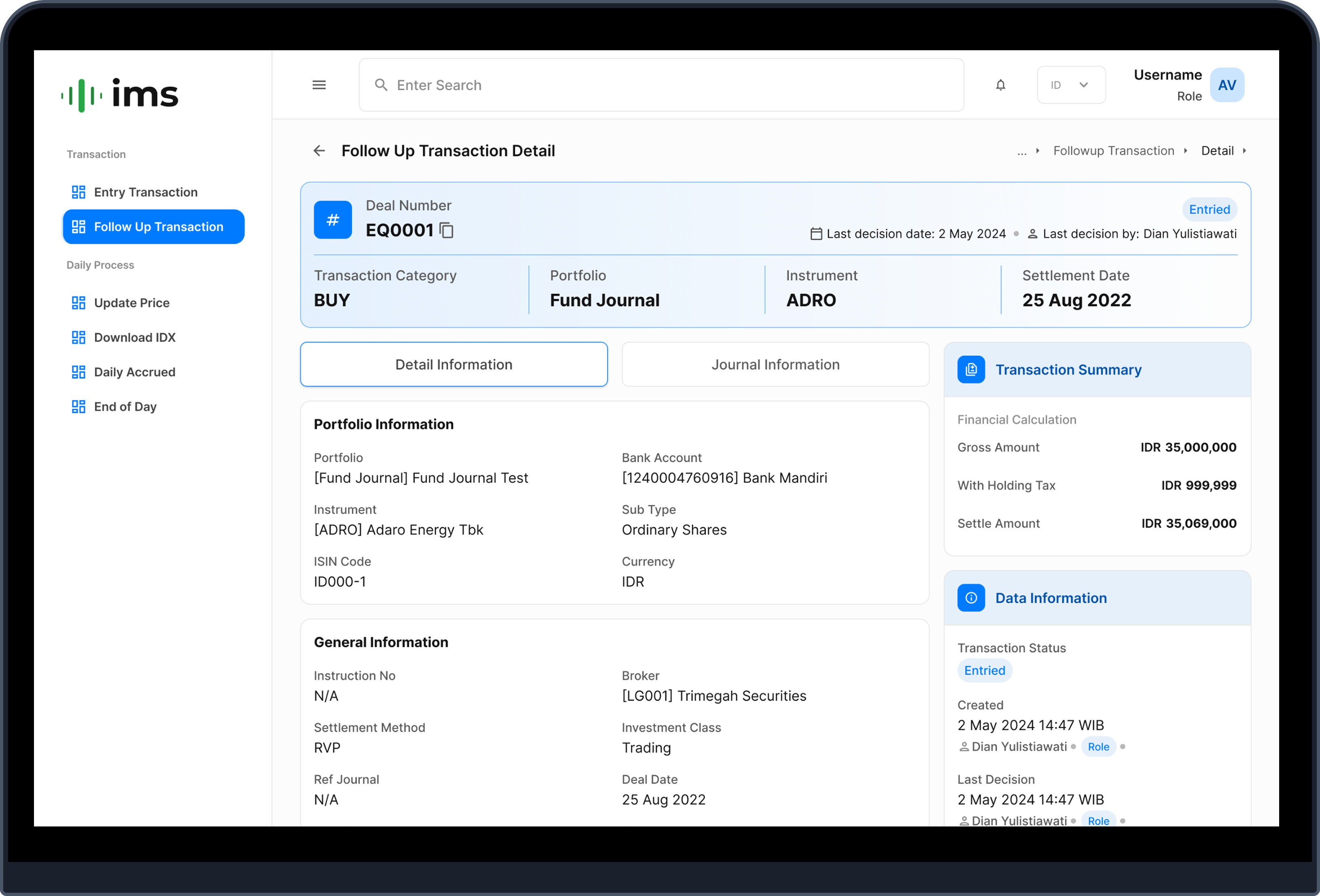 Portfolio Detail Mockup