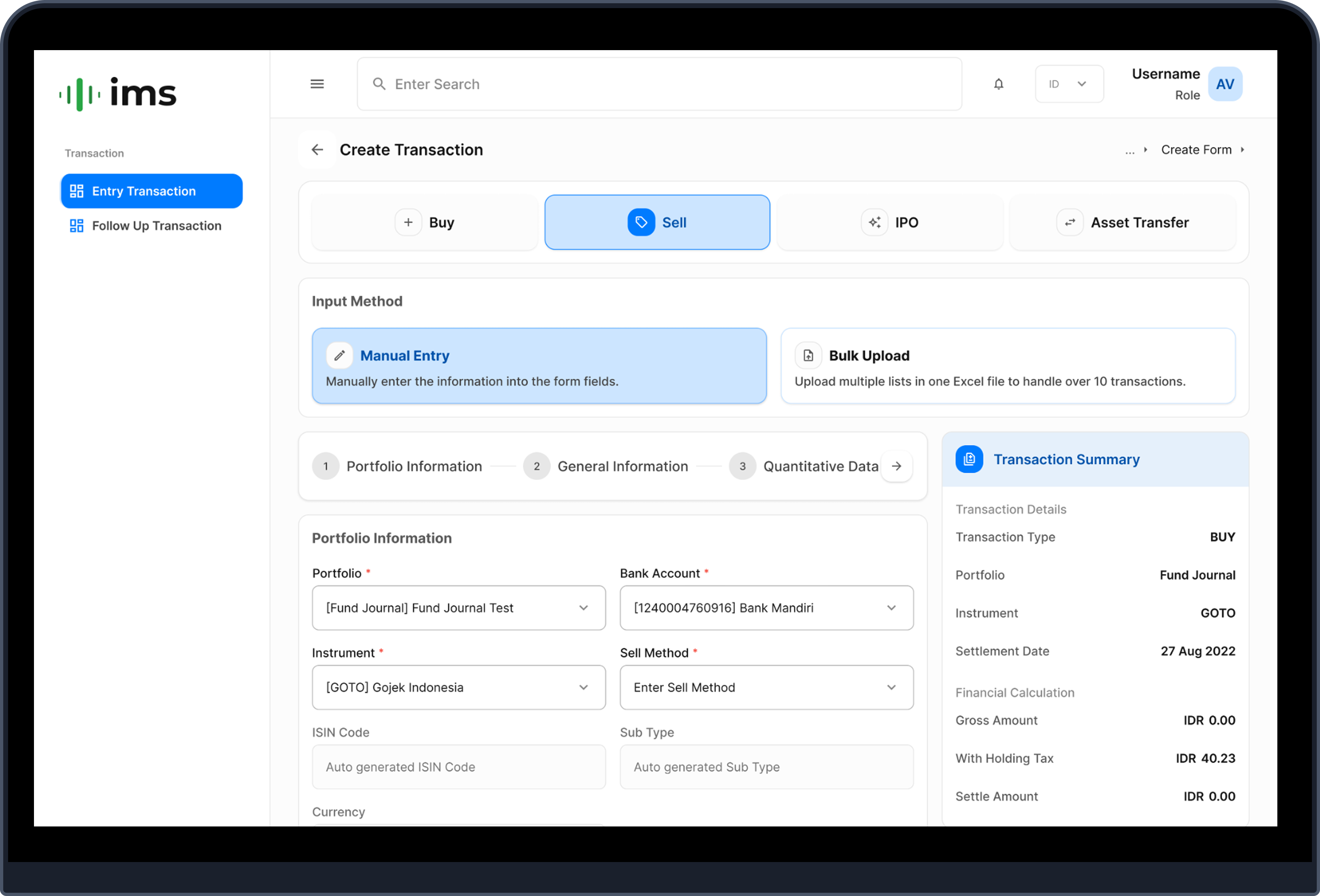 Transaction Flow Mockup